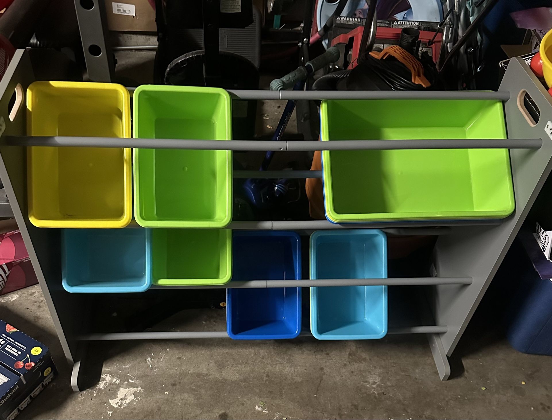 Toy organizer with bins
