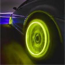 LED Yellow Lights Tire Wheels Valve Stem Cap Motorcycle Car Bicycle