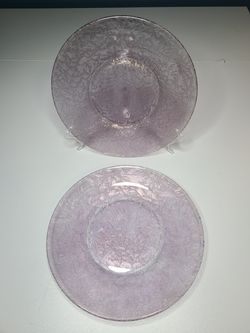 Pair of Rare Purple Glass Plates