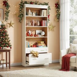 Tribesigns 5-Shelf Bookcase with File Cabinet Drawer, 72" Tall Bookshelf, Modern Free-Standing Wood Bookcase, Large Open Display Storage Book Shelf fo