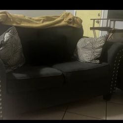 Dark gray sofa & love seat