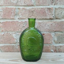Vintage Benjamin Franklin Embossed Glass Bottle 