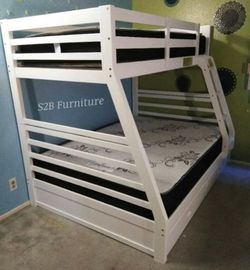 Twinfulll White Bunkb3d With Orthopedic matres