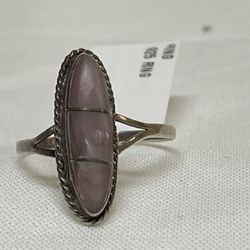 Silver .925 Size 8 Long Oval Ladies Ring 