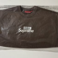 Supreme Washed Box Logo Crewneck Brown