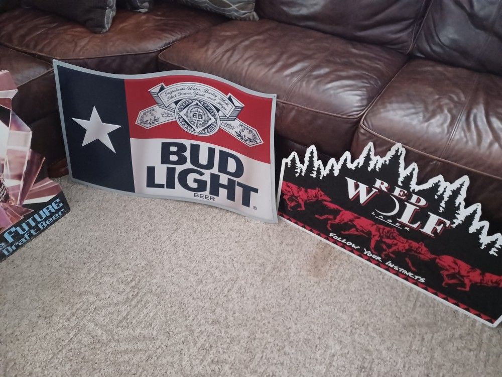 Beer Tin Hanging Signs 25 Years Old Rare