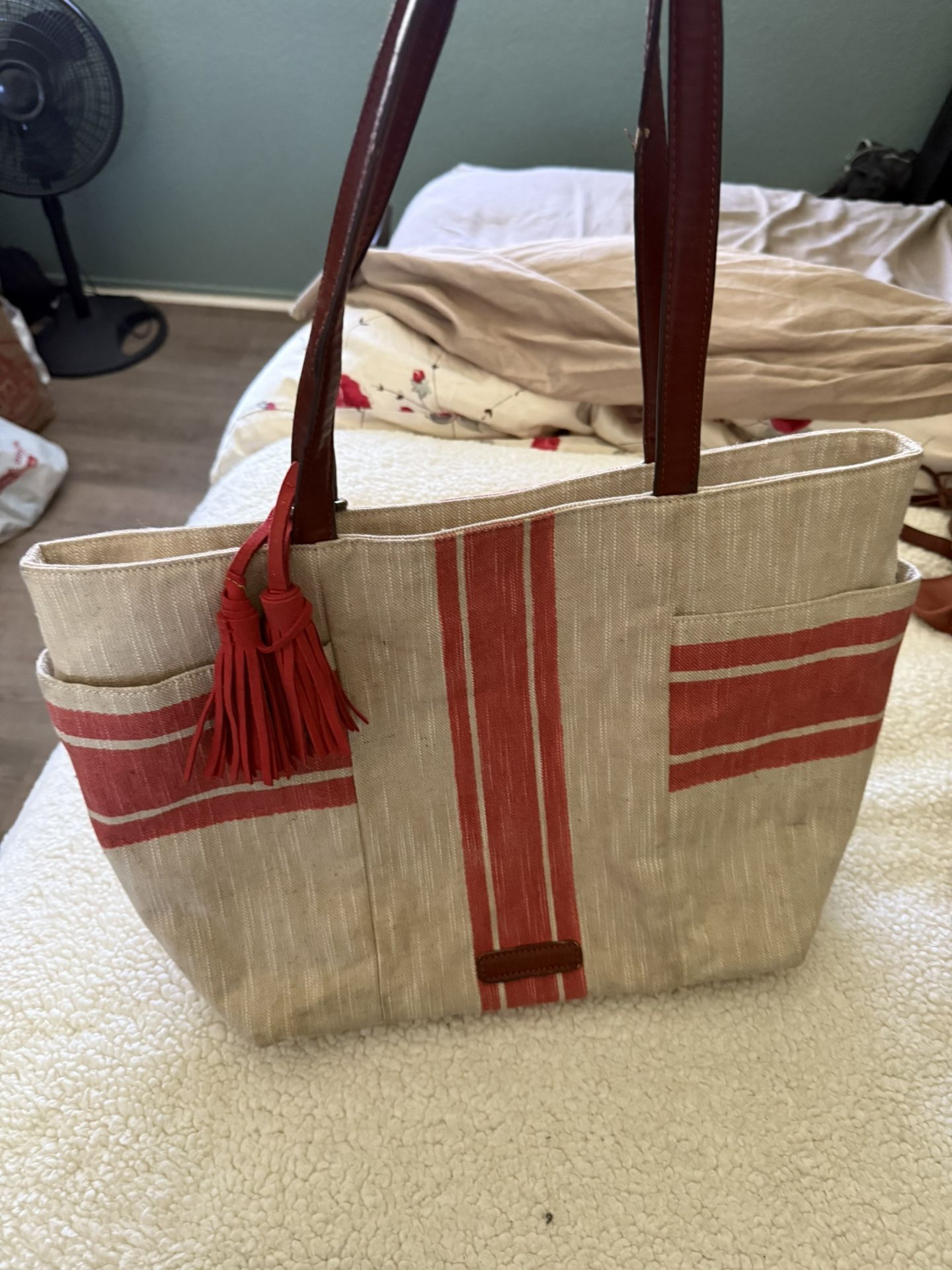Lucky Brand colorful striped tote bag