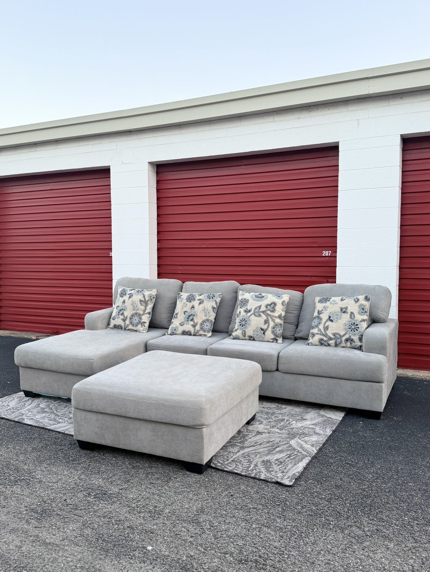 Grey Ashley Sectional Couch Sofa