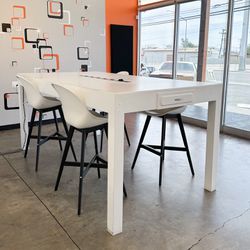 Custom-Built, Standing Height Work / Conference Table with Center Power Strip