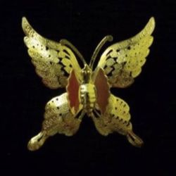 Gold Tone Butterfly Pin 