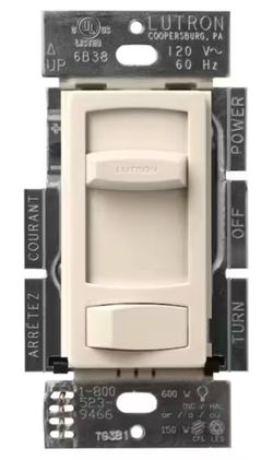 Lutron Skylark Contour LED+ Dimmer Switch, 150-Watt Single-Pole or 3-Way, Light Almond