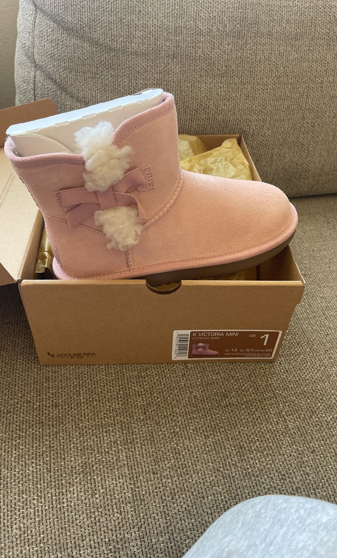 Girls Pink Boots Size 1
