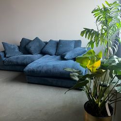 Fernish Remy Reversible Sectional, Denim (Currently Sold out Online)