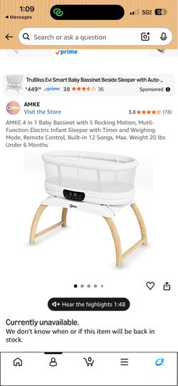 AMKE 4-in-1 Electric Baby Bassinet