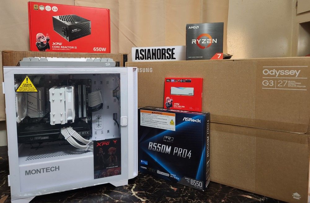 🖥️ Custom White Gaming PC Setup | RTX 3070 + Ryzen 7 + 32GB RAM + 180Hz Monitor 🔥