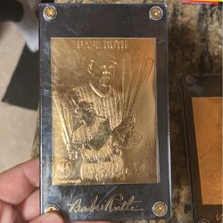 Baseball Cards 22 karat Gold Cards $100