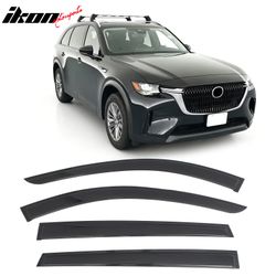 Fits 2025-2026 Mazda CX-70 & 2024-2026 CX-90 Tape-on Window Visors Vent Rain Deflectors