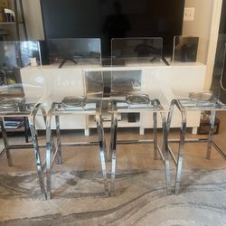 Acrylic Swivel High Back Barstool