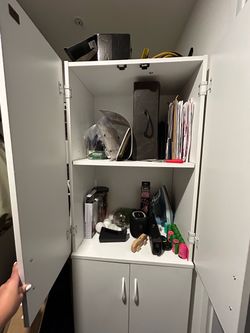 White Storage Cabinet with Shelves