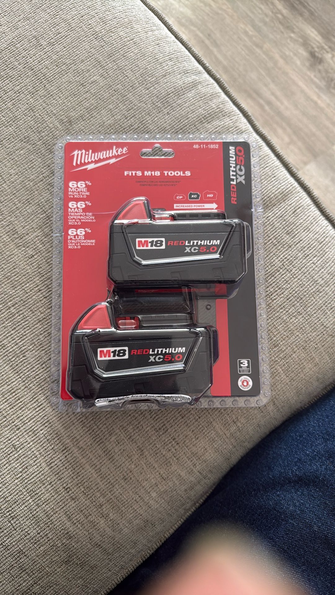 M18 18-Volt Lithium-Ion XC Extended Capacity 5.0 Ah Battery Pack (2-Pack)