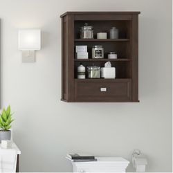 Allen + Roth Canterbury  Mahogany Bathroom Wall Cabinet