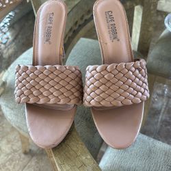 Beige Braided High Heels (size 8) New Never Used OBO