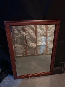 Large Wooden Frame Wall Mirror