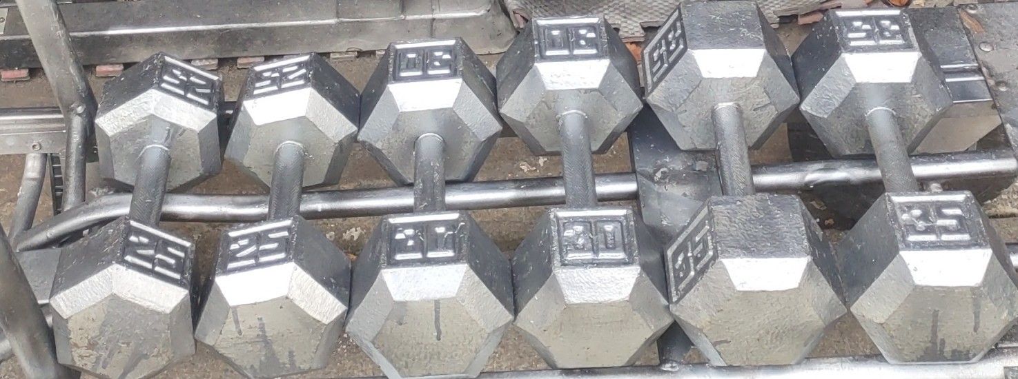 180lbs 25-35lb Pairs Hex Dumbbells
PRICE FIRM