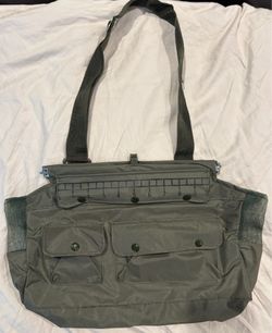 Vintage Fishing Accessories Bag Fishing Creel Tackle Bag Green Canvas