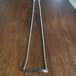 Silver “Blessed” Necklace 