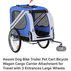 Aosom Dog Bike Trailer Pet Cart Bicycle Wagon Cargo Carrier Attachment Large Wheels New In Box 