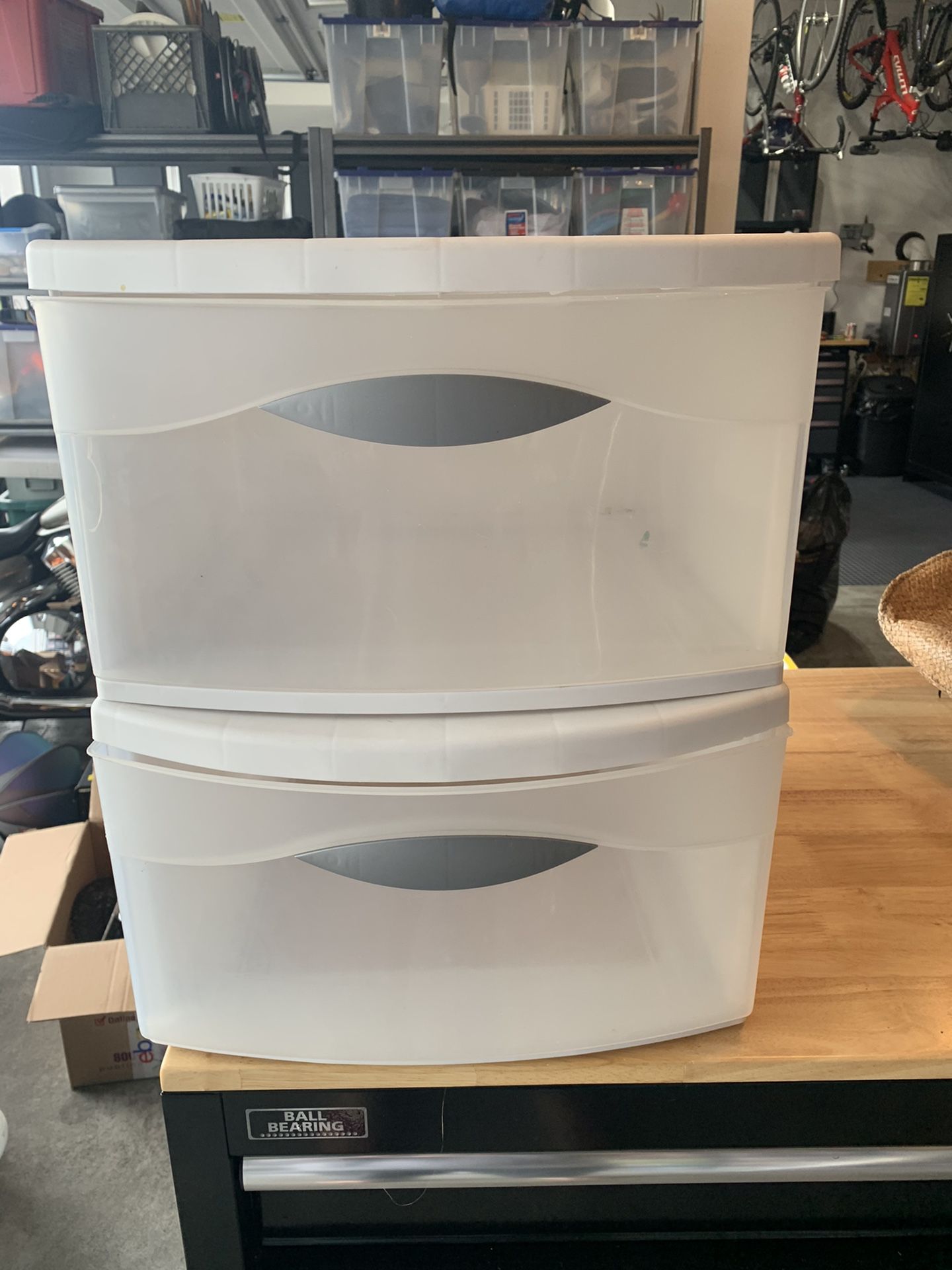 Stackable Sterilite storage containers