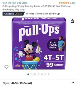 Pull-Ups Boys' Potty Training Pants, 4T-5T (38-50 lbs), 99 Count 