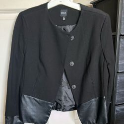Saks Fifth Avenue Black 3/4 Sleeve Blazer 