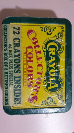 Vintage 1991 Crayola 72 Crayons Collector Tin Sealed Dandelion Retired Colors