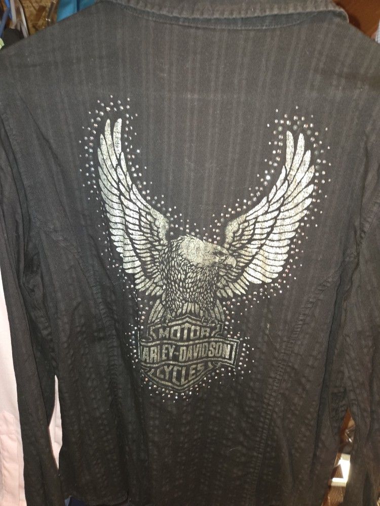 Women's Extra Large Long Sleeve Button Down Harley-Davidson Shirt