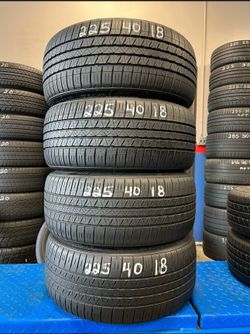 SET OF USED TIRES. 90% LIFE. DUNLOP 225/40/18