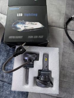 D2H LED Bulbs 110W 30000Lm Super Bright 12V 6500K Cool White Built-in Fan and Thermally Conductive Copper Tube Fog Lamp 2pcs