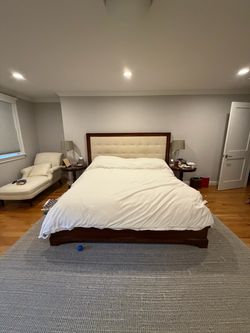 Restoration Hardware RH solid wood king bed frame