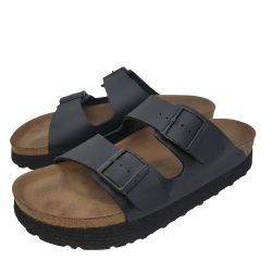 BIRKENSTOCK PAPILLIO Arizona Cushioned Black Leather Casual Sandals EU 42/US 9 