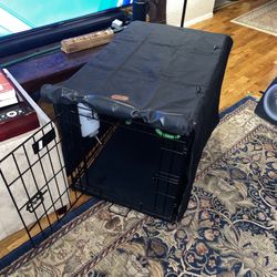 Dog Crate 30" With Cover, 2 Doors And Handle
