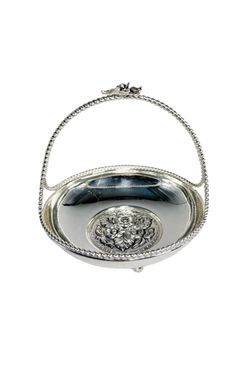 Small Vintage Silver Plated Victorian style caviar/confectionery/fruit bowl.
