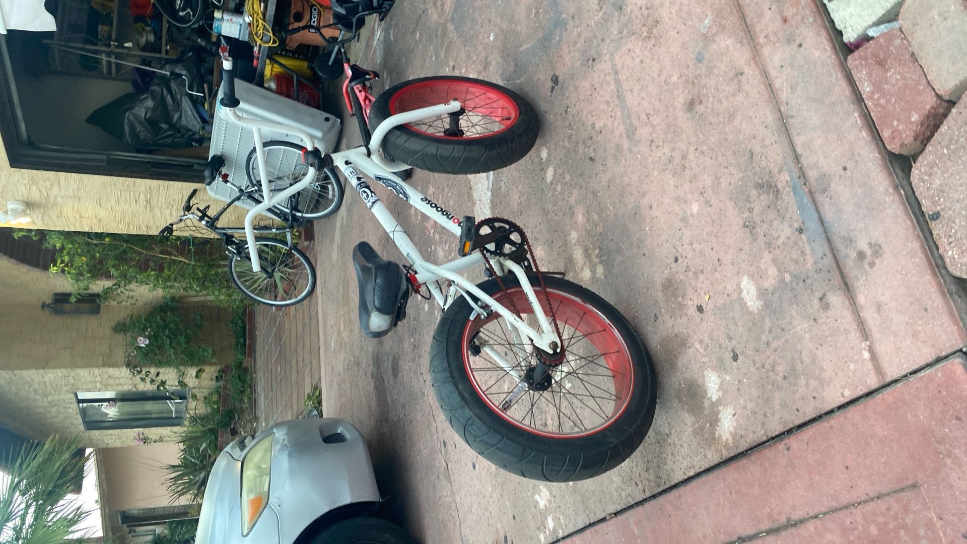 Bmx With Street Tire Wheels But Missing Handle Bar