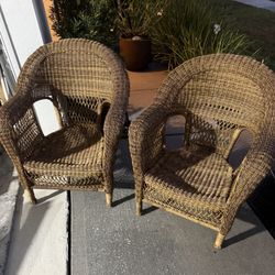 Plastic Rattan Chairs ( set of 2 )