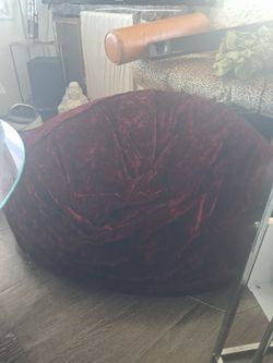 Large Burgundy Velvet Bean Bag Chair