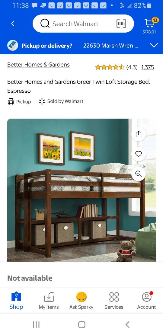 Better Homes And Gardens Greer Twin Loft Storage Bed