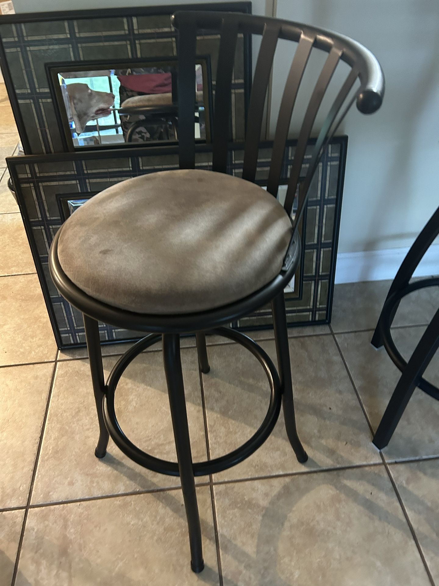 Swivel Barstool High Top Chair Hightop Bar Stools Black And Tan