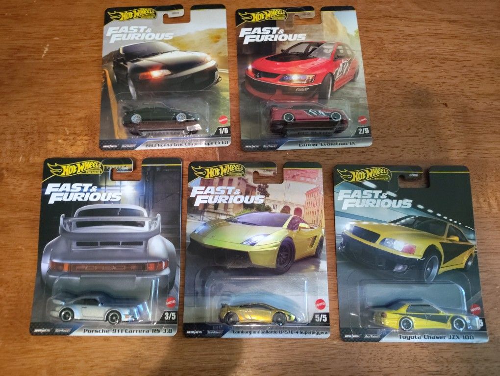 Hot Wheels Premium Fast & Furious Set of 5 Cars