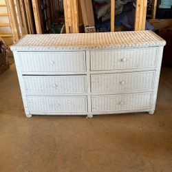 6 Drawer Wicker Dresser