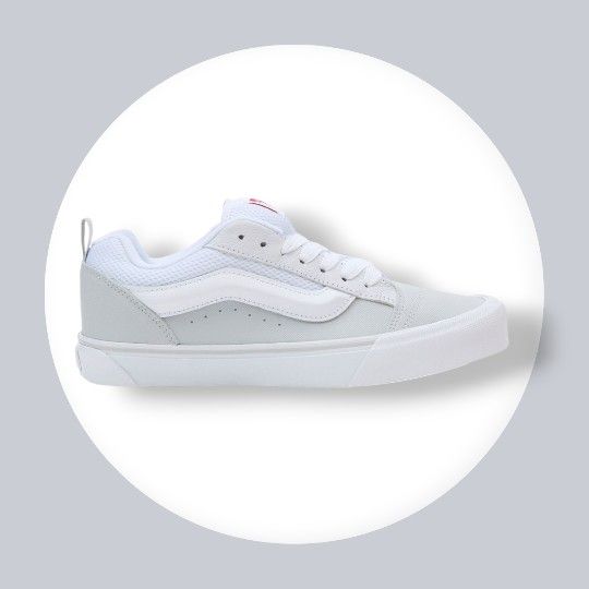 Triple White Red Label Vans Knu Skool Lows